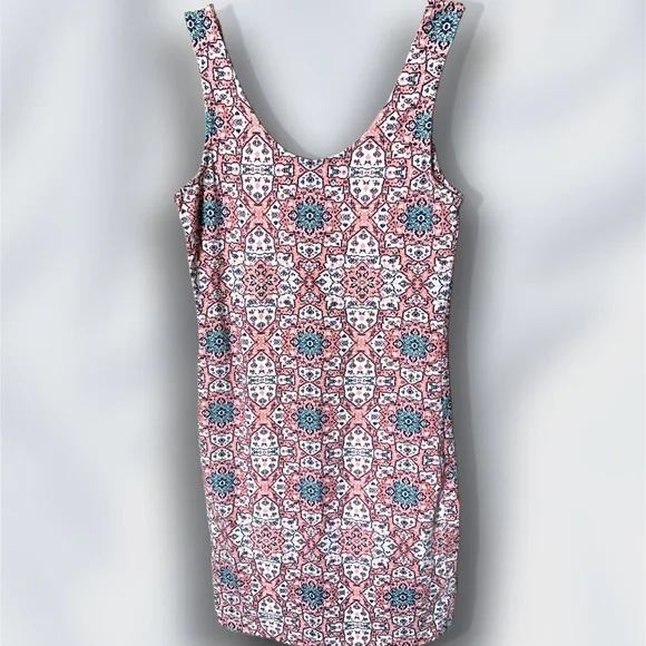 open lace back dress Gracie Pink Multi Aztec Print Belted Midaxi Dress main image 0